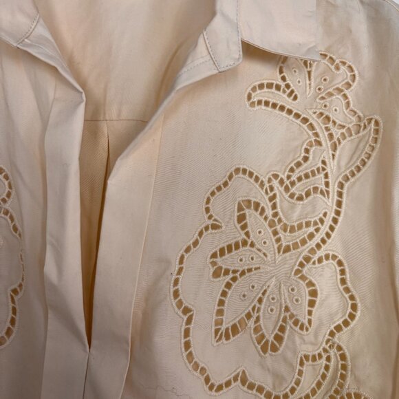 Women's Short Sleeve Eyelet Resort Button-Down Shirt - Future Collective w/Jenny - Picture 7 of 8